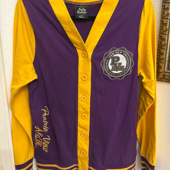 Prairie View A & M University Big Boy Lightweight Cardigan Purple & Gold - Picture 3 of 9